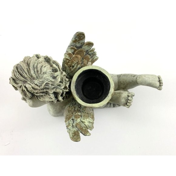 Vintage Laying Angel / Cherub Figurine Candle Holder, Resin, Victorian Style. - Picture 8 of 10